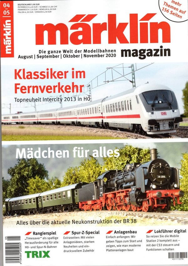 Zeitung Märklin Magazin 04-05/2020 August/ Septemper/ Oktober/ November